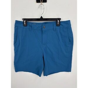 Stio Coburn Shorts Mens 36 Blue 8" Nylon Outdoor Hiking Golf Chino Stretch EUC
